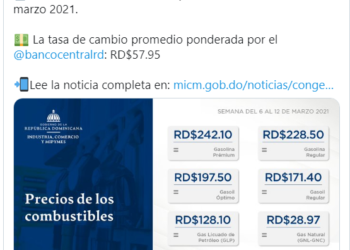 Gobierno dice los combustibles debieron subir 10 pesos y que asumirán deuda de 251 millones
