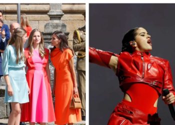 La reina de España y sus hijas asisten a concierto de Rosalía