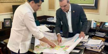 Abinader y Collado revisan la remodelación de la Duarte con París