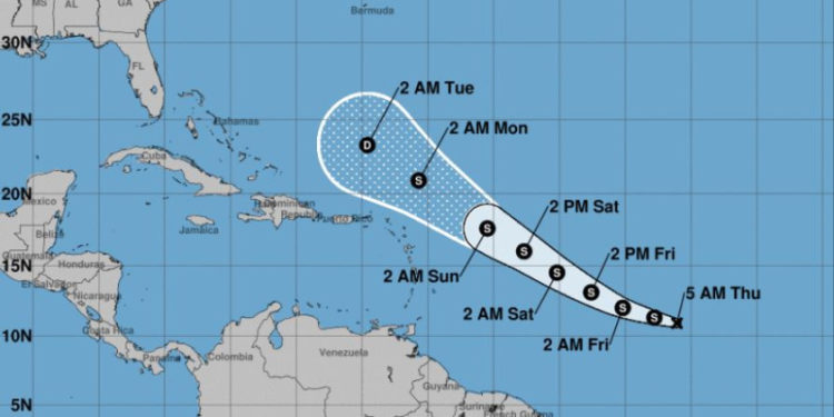 Bret tiene vientos de 110 km/h y sus efectos se sentirán mañana en el país